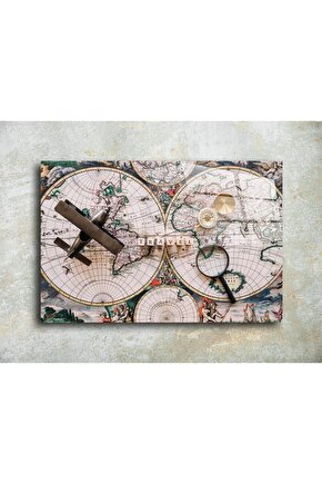 Harita Görseli Cam Tablo Duvar Dekoru 3