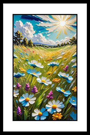 Güneşe Açan Papatya Digital Art ( ÇERÇEVESİZ - ÇERÇEVE YOKTUR ) ( ULTRA HD ) FOLYO AFİŞ - POSTER