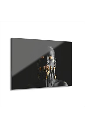 Kadın Model Cam Tablo Duvar Dekoru 5