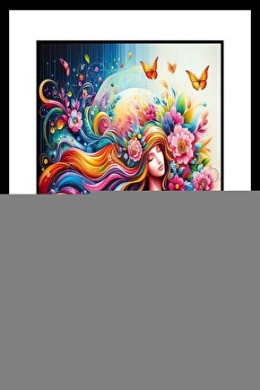 Renkli Çiçekler Cam Tablo Duvar Dekoru 6