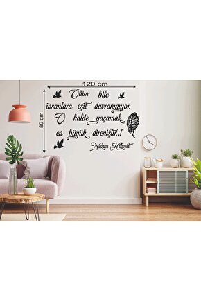 120*80 Cm Yaşamak Bir Orman Gibi Tek Ve Hür Ahşap Duvar Yazısı