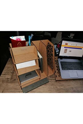 3mm Ahşap Mdf Masaüstü Organizer