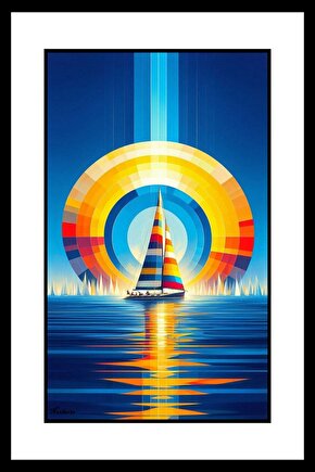 Güneşte Yelkenli Digital Art ( ÇERÇEVESİZ - ÇERÇEVE YOKTUR ) ( ULTRA HD ) FOLYO AFİŞ - POSTER