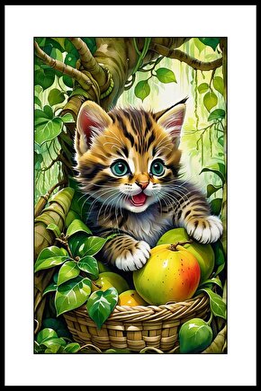 Minik Kedicik Digital Art ( ÇERÇEVESİZ - ÇERÇEVE YOKTUR ) ( ULTRA HD ) FOLYO AFİŞ - POSTER