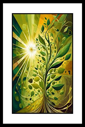 Soyut Günışığı ve Ağaç Digital Art ( ÇERÇEVESİZ - ÇERÇEVE YOKTUR ) ( ULTRA HD ) FOLYO AFİŞ - POSTER