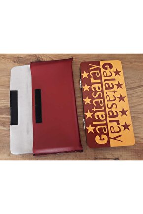 Mini Tavla Seyahat Tavla Cep Tavla 24x24 Özel Deri Kılıflı-GALATASARAY