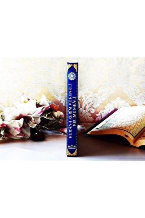 Kuranı Kerim 8 Özellikli Türkçe Satırarası Kelime Meali Cami Boy 25x34 Lacivert Renk Sesli Dinleme