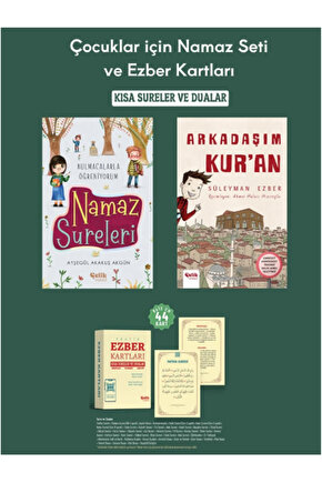 Çocuklar Için Namaz Seti Ve Ezber Kartları 44 Kart - Arkadaşım Kuran - Namaz Sureleri 3lü Set