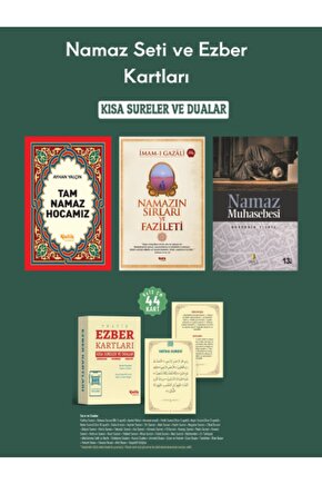 Namaz Seti ve Ezber Kartları Tam Namaz Hocamız - Namazın Sırları - Namaz Muhasebesi 4lü Set