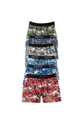 Likralı Desenli Erkek Boxer (4 LÜ KARIŞIK RENK)