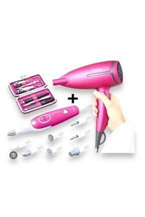 Seti + HC 25 Katlanabilir Saç Kurutma MakinasıMp44 Manikür Pedikür