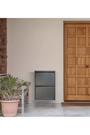 2’li Metal Ayakkabılık (Antrasit) | Günlük Kullanım İçin İdeal