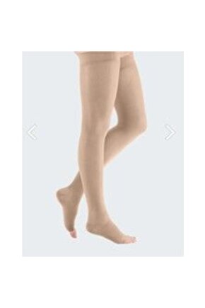 Mondi Ccl2 Diz Üstü-Silikon Bantlı Burnu Açık Çorabı