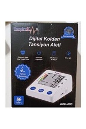 AXD-806 Türkçe Konuşan LCD Ekran Koldan Adaptörlü Tansiyon Aleti – Yeni AXD-806