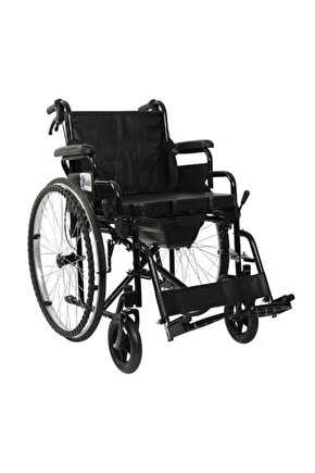 G120 Standart Manuel Klozetli Tekerlekli Sandalye Banyo Tuvalet Sandalyesi