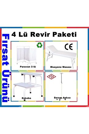 Muayene Masası Paravan Eskoba Serum Askısı