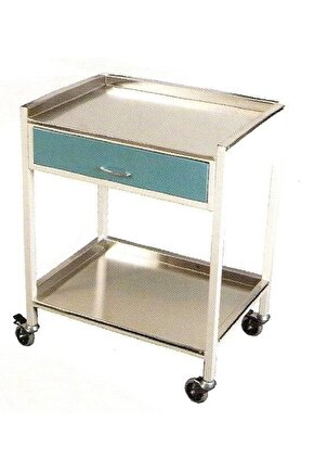 Alt Üst Paslanmaz Tek Çekmeceli Cihaz Masası