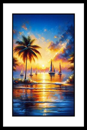 Yat Limanı ve Yatlar Digital Art ( ÇERÇEVESİZ - ÇERÇEVE YOKTUR ) ( ULTRA HD ) FOLYO AFİŞ - POSTER