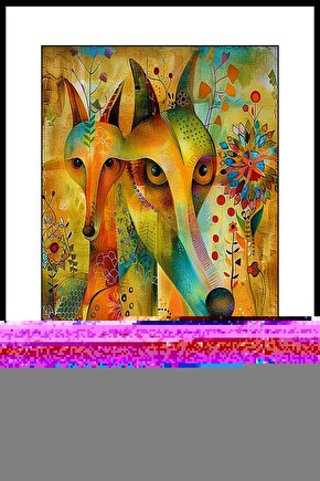 Tilki Ailesi Digital Art ( ÇERÇEVESİZ - ÇERÇEVE YOKTUR ) ( ULTRA HD ) FOLYO AFİŞ - POSTER