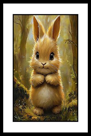 Minik Tavşan Digital Art ( ÇERÇEVESİZ - ÇERÇEVE YOKTUR ) ( ULTRA HD ) FOLYO AFİŞ - POSTER