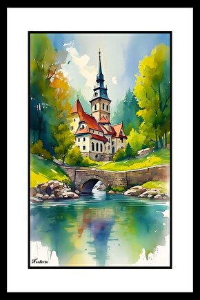 Eski Köprü Digital Art ( ÇERÇEVESİZ - ÇERÇEVE YOKTUR ) ( ULTRA HD ) FOLYO AFİŞ - POSTER