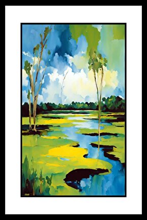 Bataklık Çiçekleri Digital Art ( ÇERÇEVESİZ - ÇERÇEVE YOKTUR ) ( ULTRA HD ) FOLYO AFİŞ - POSTER