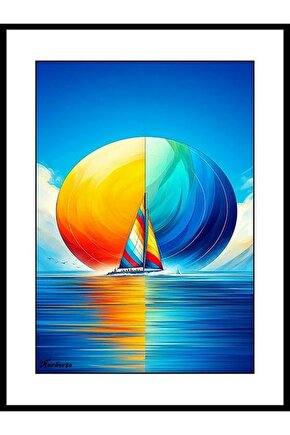 Yelkenli ve Bilinmezlik Digital Art ( ÇERÇEVESİZ - ÇERÇEVE YOKTUR ) ( ULTRA HD ) FOLYO AFİŞ - POSTER