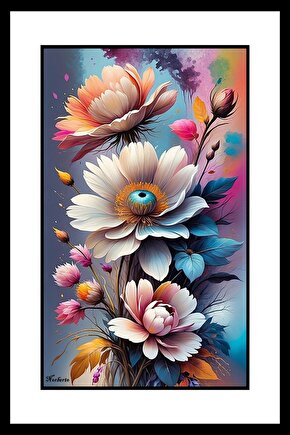 Açmış Çiçekler Digital Art ( ÇERÇEVESİZ - ÇERÇEVE YOKTUR ) ( ULTRA HD ) FOLYO AFİŞ - POSTER