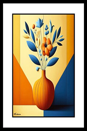 Soyut Vazoda Çiçekler Digital Art ( ÇERÇEVESİZ - ÇERÇEVE YOKTUR ) ( ULTRA HD ) FOLYO AFİŞ - POSTER