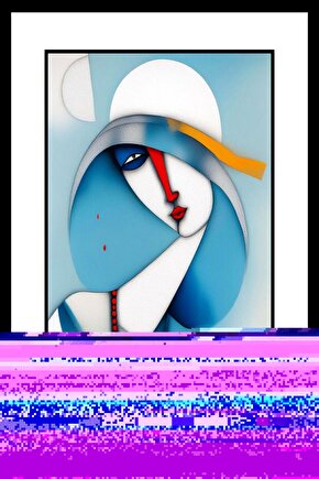 Soyut Düşünen Kadın Digital Art ( ÇERÇEVESİZ - ÇERÇEVE YOKTUR ) ( ULTRA HD ) FOLYO AFİŞ - POSTER