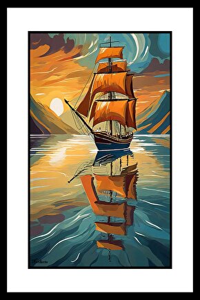 Yelkenli ve Temiz Deniz Digital Art ( ÇERÇEVESİZ - ÇERÇEVE YOKTUR ) ( ULTRA HD ) FOLYO AFİŞ - POSTER