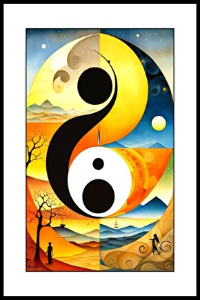 Ying Yang Digital Art ( ÇERÇEVESİZ - ÇERÇEVE YOKTUR ) ( ULTRA HD ) FOLYO AFİŞ - POSTER