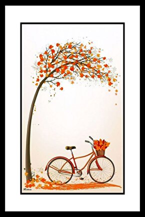 Rüzgar Ağaç ve Bisiklet Digital Art ( ÇERÇEVESİZ - ÇERÇEVE YOKTUR ) ( ULTRA HD ) FOLYO AFİŞ - POSTER