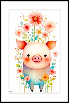 Minik Domuz Digital Art ( ÇERÇEVESİZ - ÇERÇEVE YOKTUR ) ( ULTRA HD ) FOLYO AFİŞ - POSTER