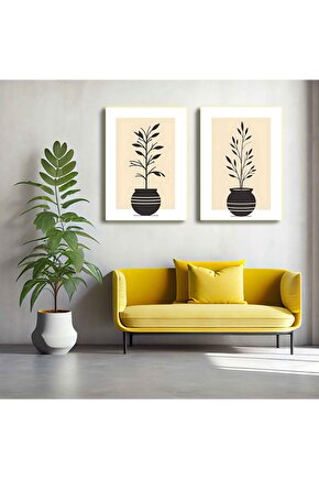 Matisse - Sanat - Soyut - Doğa - Ev - Yaşam ( 2 Li Çerçevesiz ) Poster - Afiş - Tablo NNHT406