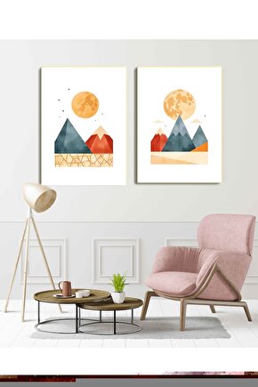 Matisse - Sanat - Soyut - Doğa - Ev - Yaşam ( 2 Li Çerçevesiz ) Poster - Afiş - Tablo NNHT597