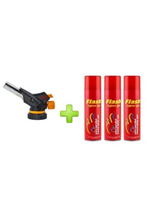 1300 Derece Profesyonel Pürmüz Çakmak Ws-509c Kafa Çakmak 3 Adet Flash Gaz Hediye
