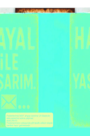 hayal ile yaşarım komik esprili sözler mini retro ahşap poster tablo