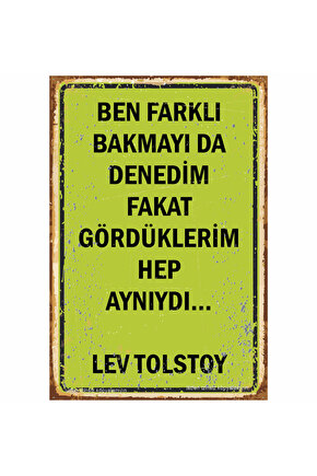 lev tolstoy ilham verici sözler edebiyat şiir ev dekorayon tablo hediyelik retro ahşap poster