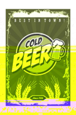 Cold Beer Retro Vintage Ahşap Poster