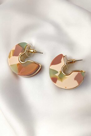 Pirinç Kaplama Çelik Yarım Halka Küpe