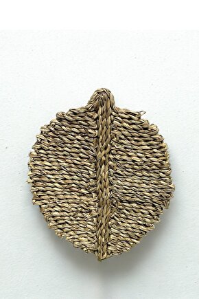 El Yapımı Saz Yaprağı Duvar Aksesuarı Bambu Dekorasyon Natürel Bohem Small