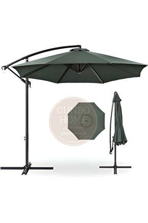 3 Mt 8 Kaburga Full Demir 21 Kg Antrasit Bahçe Şemsiyesi