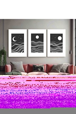 Matisse - Boho - Art Deco - Soyut - Doğa ( 3 lü Çerçevesiz ) Poster - Afiş - Tablo KR2C01180