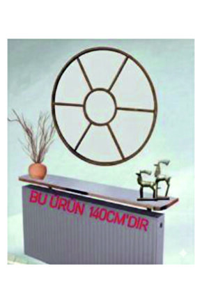 4 KÖŞE OVAL BEYAZ GOLD Petek Üstü Raf Dresuar Duvara Montajsız Kalorifer Peteği Üstü Raf 140x18cm