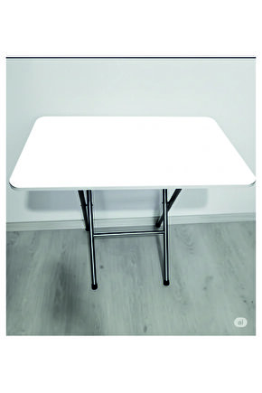 Katlanabilir BEYAZ Mutfak Masası 60x90 Yemek Masası Balkon Masası-çalışma masası BEYAZ