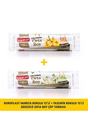 Vanilya Büzg. Orta Çöp Torbası 15li X1 Adet Yasemin Büzg.orta Çöp Torbası 15li X1 Adet