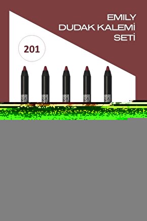 Emily Long Lasting Lip Pencil No: 201 - Dudak Kalemi x5