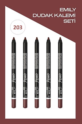 Emily Long Lasting Lip Pencil No: 203 - Dudak Kalemi x5