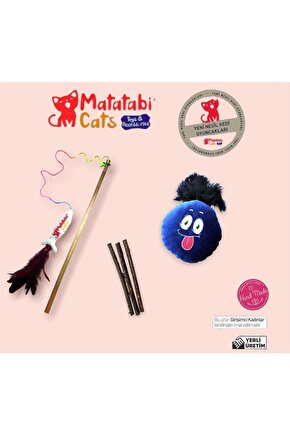 Mino Set Kedi Oltası, Çiğneme Çubuğu, Peluş Kedi Oyuncağı (KEDİ NANESİOTU İÇERMEZ)